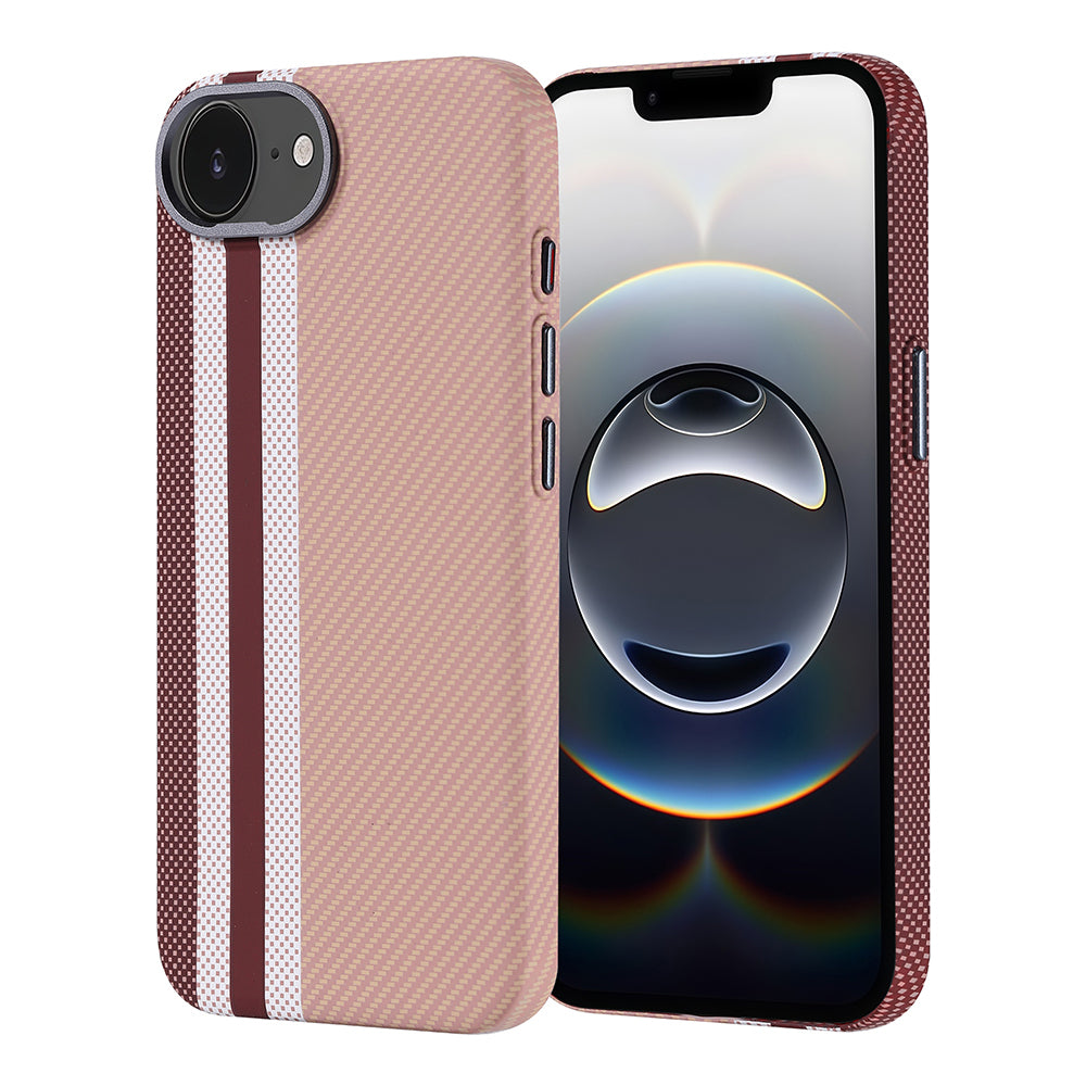 Apple iPhone 16E Kılıf M-safe Şarj Özellikli Karbon Fiber Görünümlü Zore Nekst Kapak Yeşil