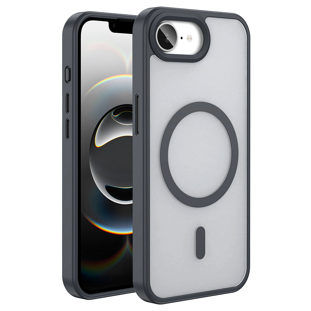 Apple iPhone 16E Kılıf M-safe Şarj Özellikli Mat Arka Yüzey Zore Sio Kapak Lacivert