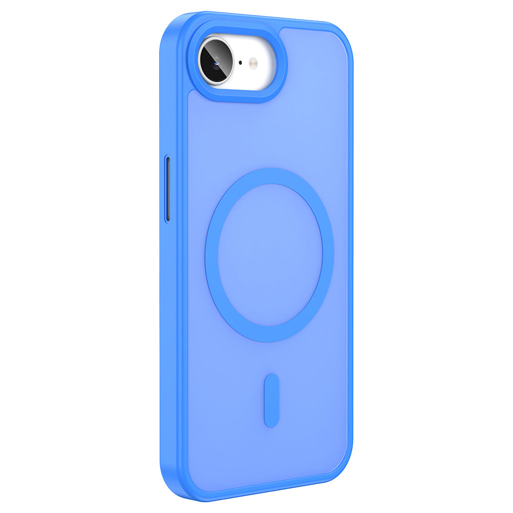 Apple iPhone 16E Kılıf M-safe Şarj Özellikli Mat Arka Yüzey Zore Sio Kapak Mavi