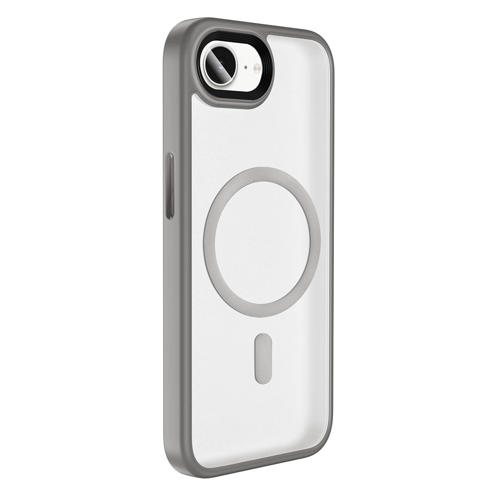 Apple iPhone 16E Kılıf Mat Arka Yüzey Wireless Şarj Özellikli Zore Flet M-safe Kapak Lacivert