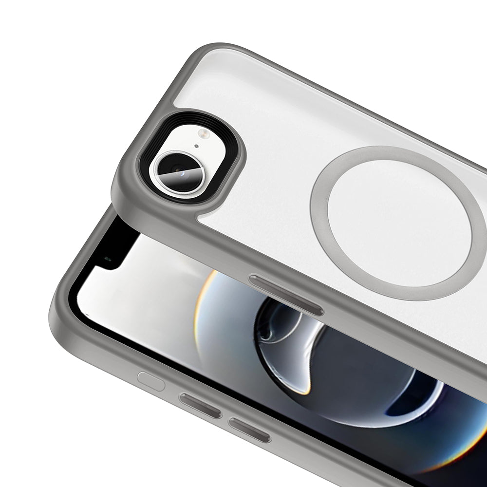 Apple iPhone 16E Kılıf Mat Arka Yüzey Wireless Şarj Özellikli Zore Flet M-safe Kapak Lacivert