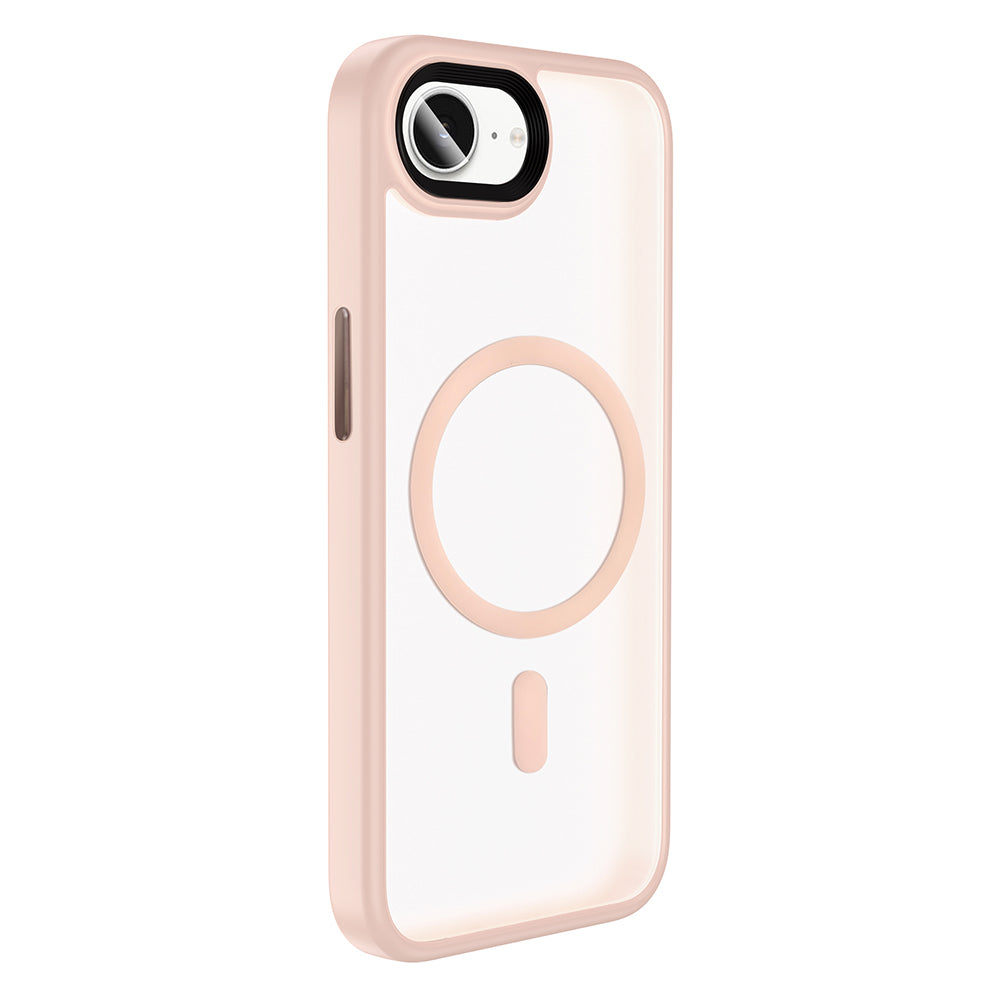 Apple iPhone 16E Kılıf Mat Arka Yüzey Wireless Şarj Özellikli Zore Flet M-safe Kapak Lacivert