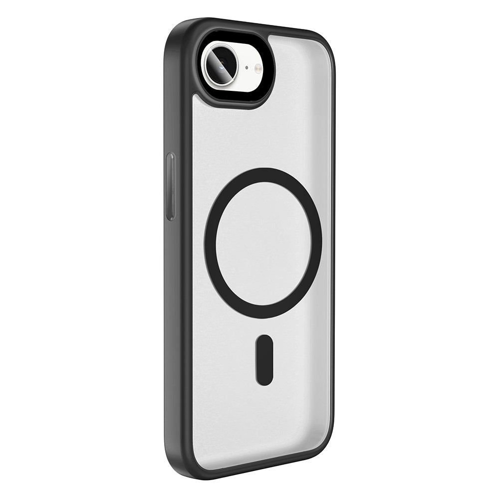 Apple iPhone 16E Kılıf Mat Arka Yüzey Wireless Şarj Özellikli Zore Flet M-safe Kapak Lacivert