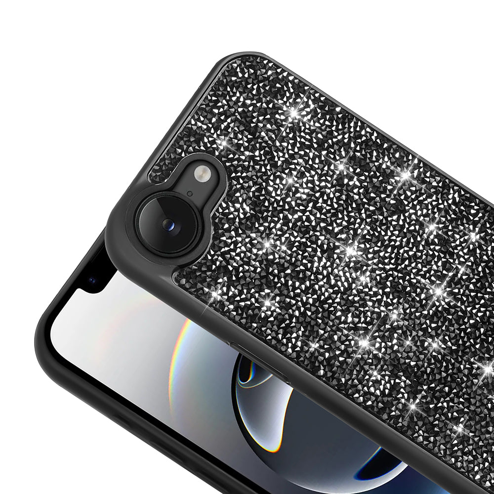 Apple iPhone 16E Kılıf Parlak Taşlı Tasarım Zore Pırlanta Kapak Siyah