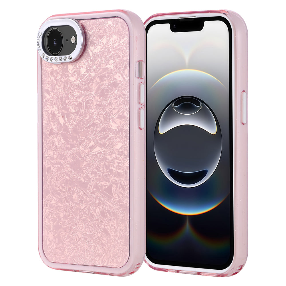 Apple iPhone 16E Kılıf Taşlı Tasarımlı  Zore Kapi Kapak Pembe