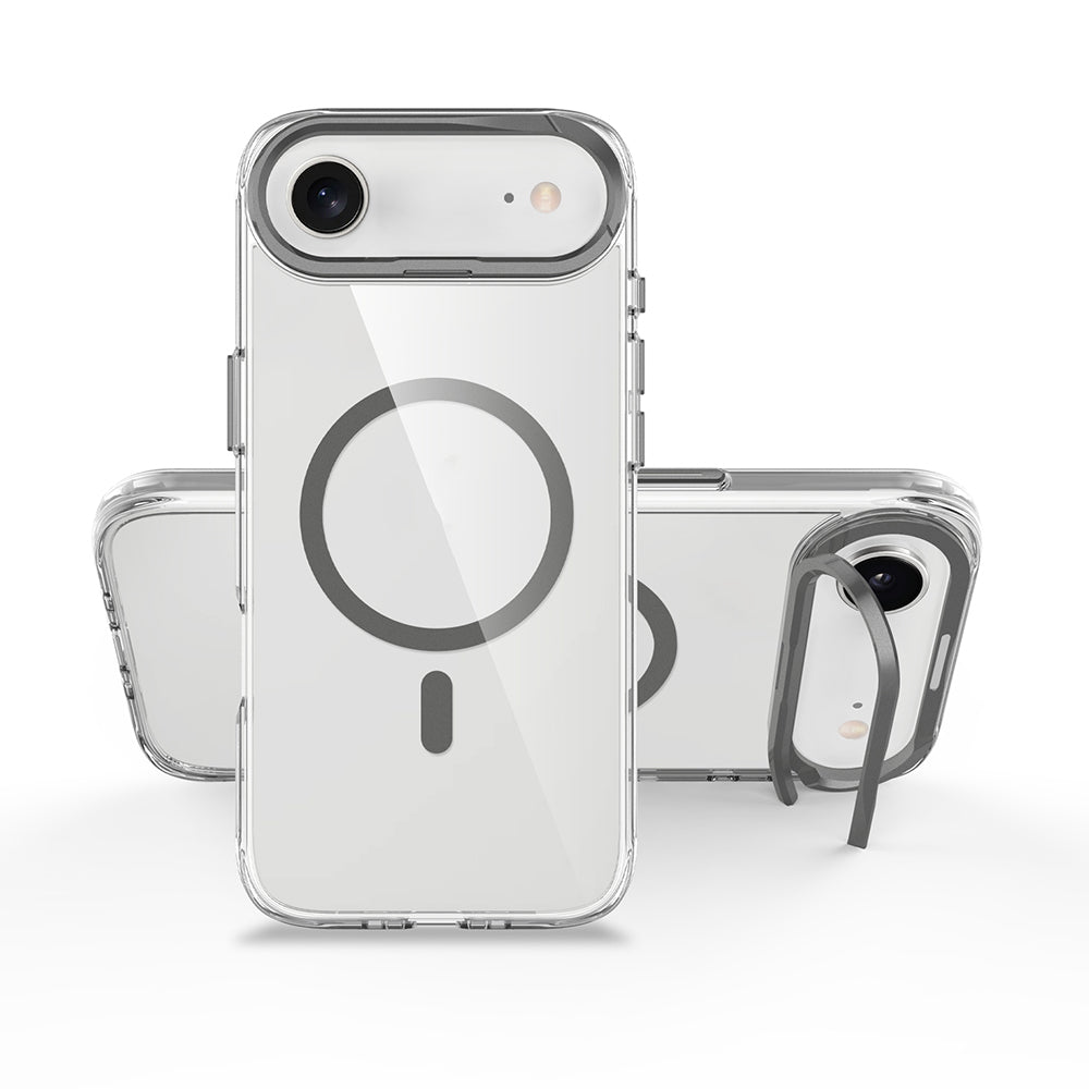 Apple iPhone 17 Air Kılıf M-safe Şarj Özellikli Airbagli Kamera Standlı Zore Azor Kapak