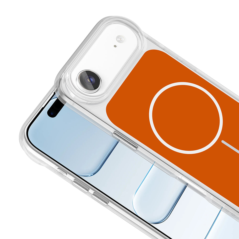 Apple iPhone 17 Air Kılıf M-Safe Şarj Özellikli Metal Buton Tasarımlı Zore İkonik Sert Silikon Kapak Gri