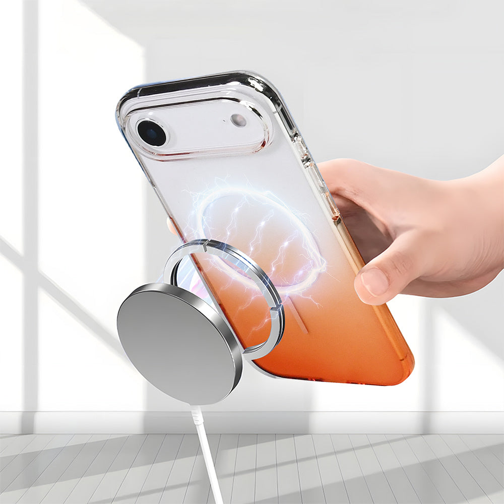 Apple iPhone 17 Air Kılıf M-Safe Şarj Özellikli Zore Septik Silikon Kapak Mor