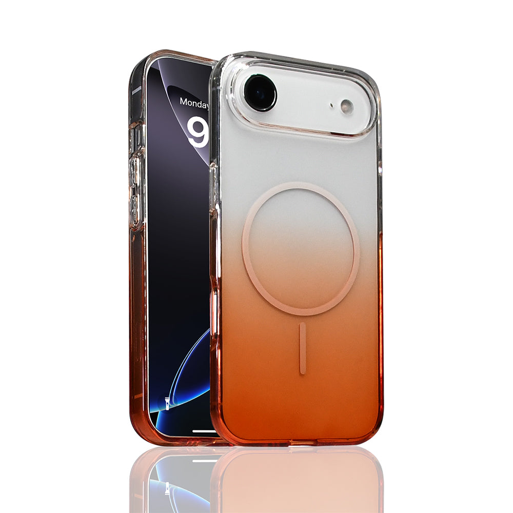 Apple iPhone 17 Air Kılıf M-Safe Şarj Özellikli Zore Septik Silikon Kapak Turuncu