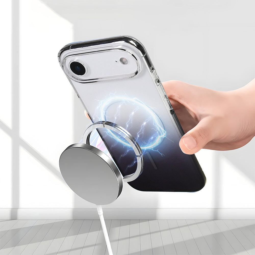 Apple iPhone 17 Air Kılıf M-Safe Şarj Özellikli Zore Septik Silikon Kapak Mor