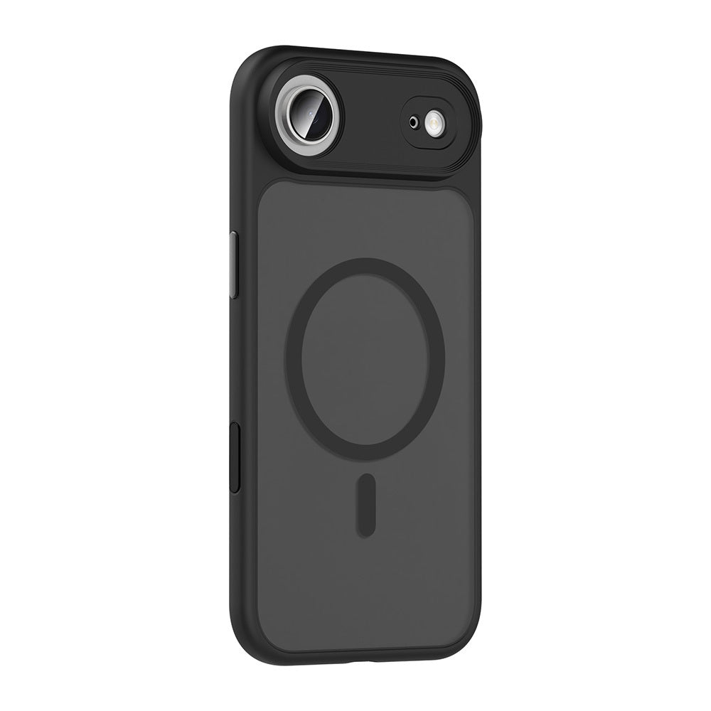 Apple iPhone 17 Air Kılıf Mat Arka Yüzey Wireless Şarj Özellikli Zore Flet M-safe Kapak Gri