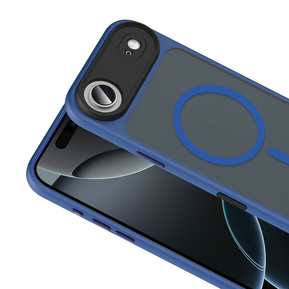 Apple iPhone 17 Air Kılıf Mat Arka Yüzey Wireless Şarj Özellikli Zore Flet M-safe Kapak Gri