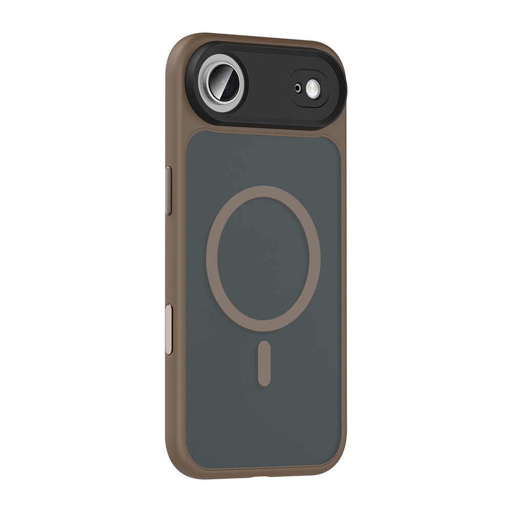 Apple iPhone 17 Air Kılıf Mat Arka Yüzey Wireless Şarj Özellikli Zore Flet M-safe Kapak Siyah