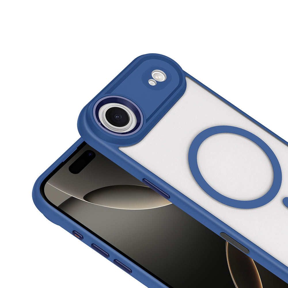 Apple iPhone 17 Air Kılıf Wireless Şarj Özellikli Zore Krom M-safe Silikon Kapak Siyah