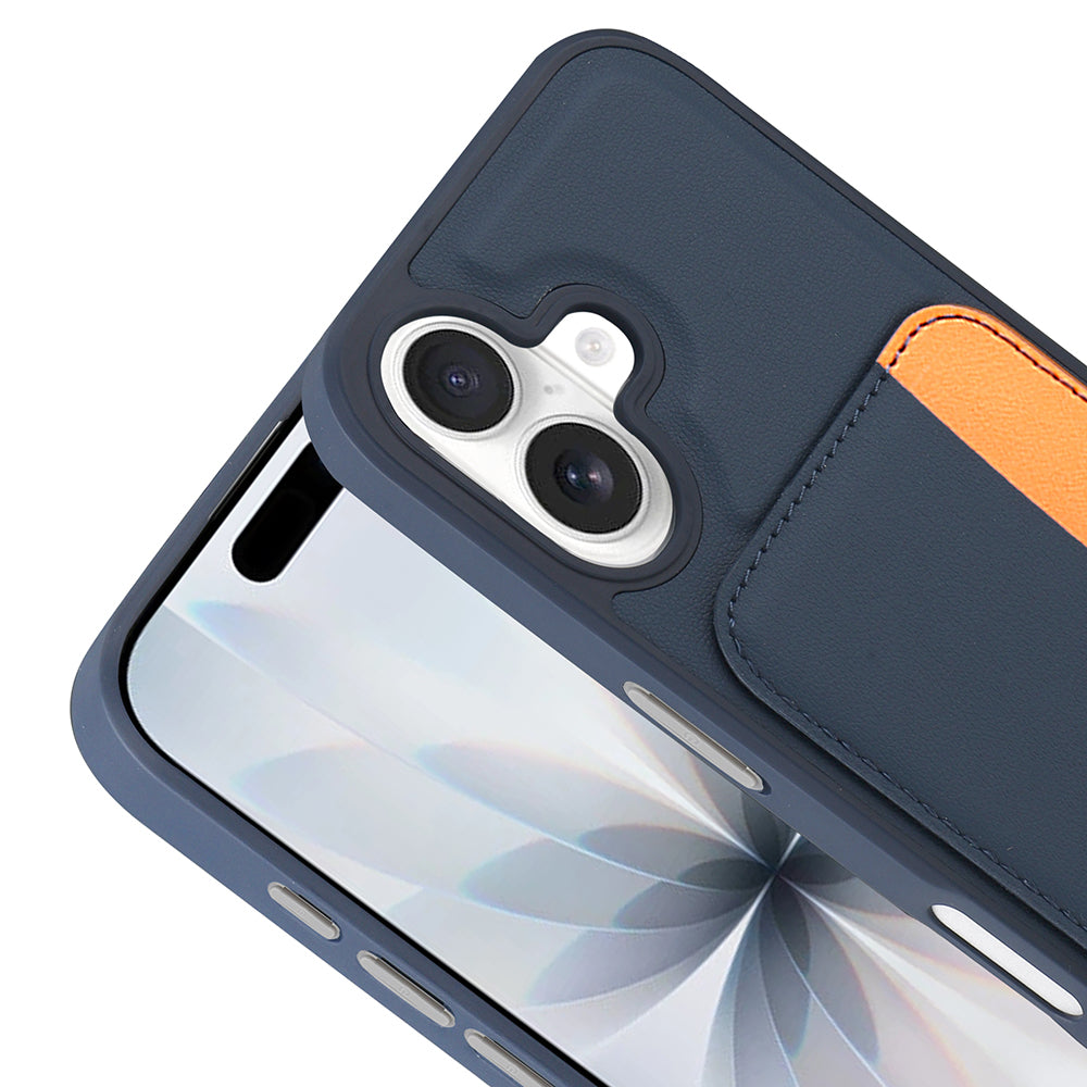 Apple iPhone 17 Kılıf Kartlıklı Zore X-Kart Silikon Kapak Lacivert