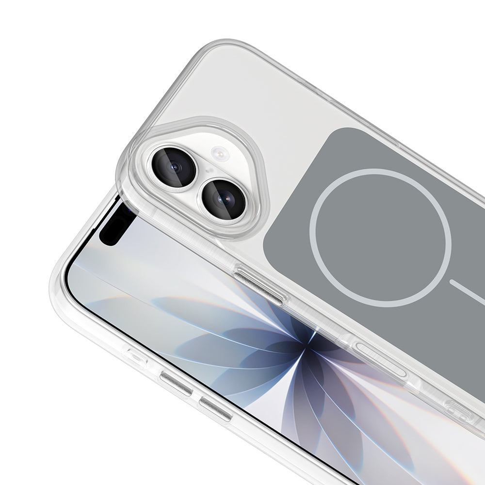 Apple iPhone 17 Kılıf M-Safe Şarj Özellikli Metal Buton Tasarımlı Zore İkonik Sert Silikon Kapak Turuncu