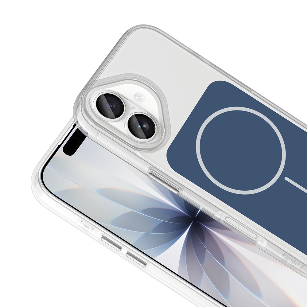 Apple iPhone 17 Kılıf M-Safe Şarj Özellikli Metal Buton Tasarımlı Zore İkonik Sert Silikon Kapak Turuncu