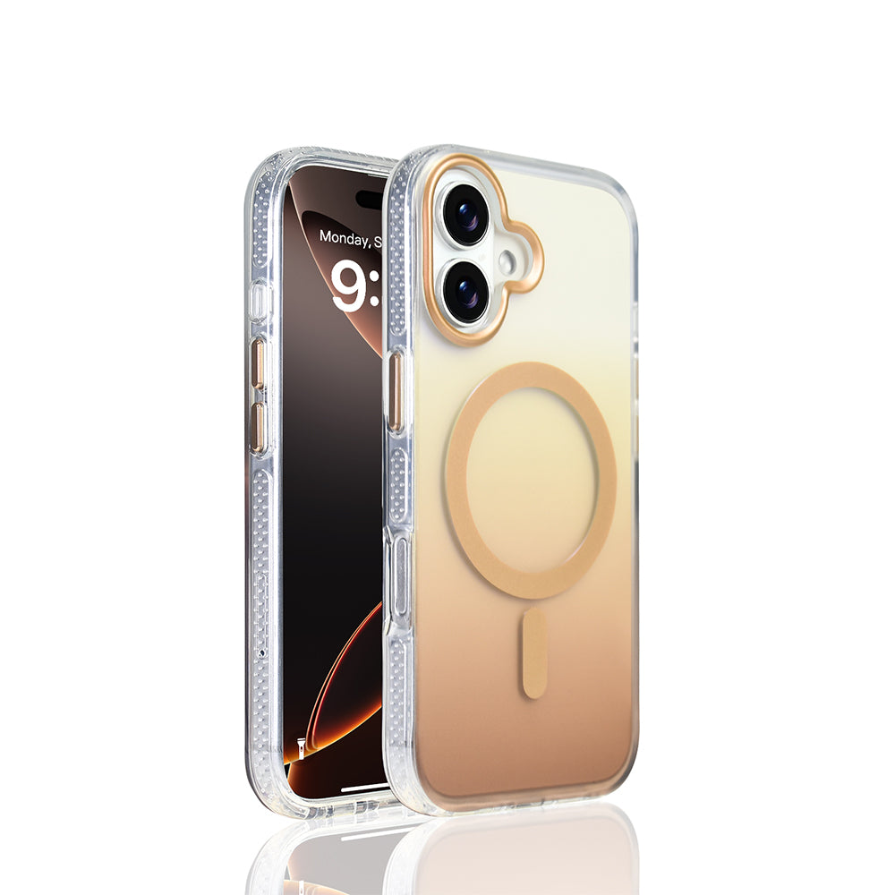Apple iPhone 17 Kılıf M-safe Şarj Özellikli Transparan Renk Geçişli Zore Toros Kapak