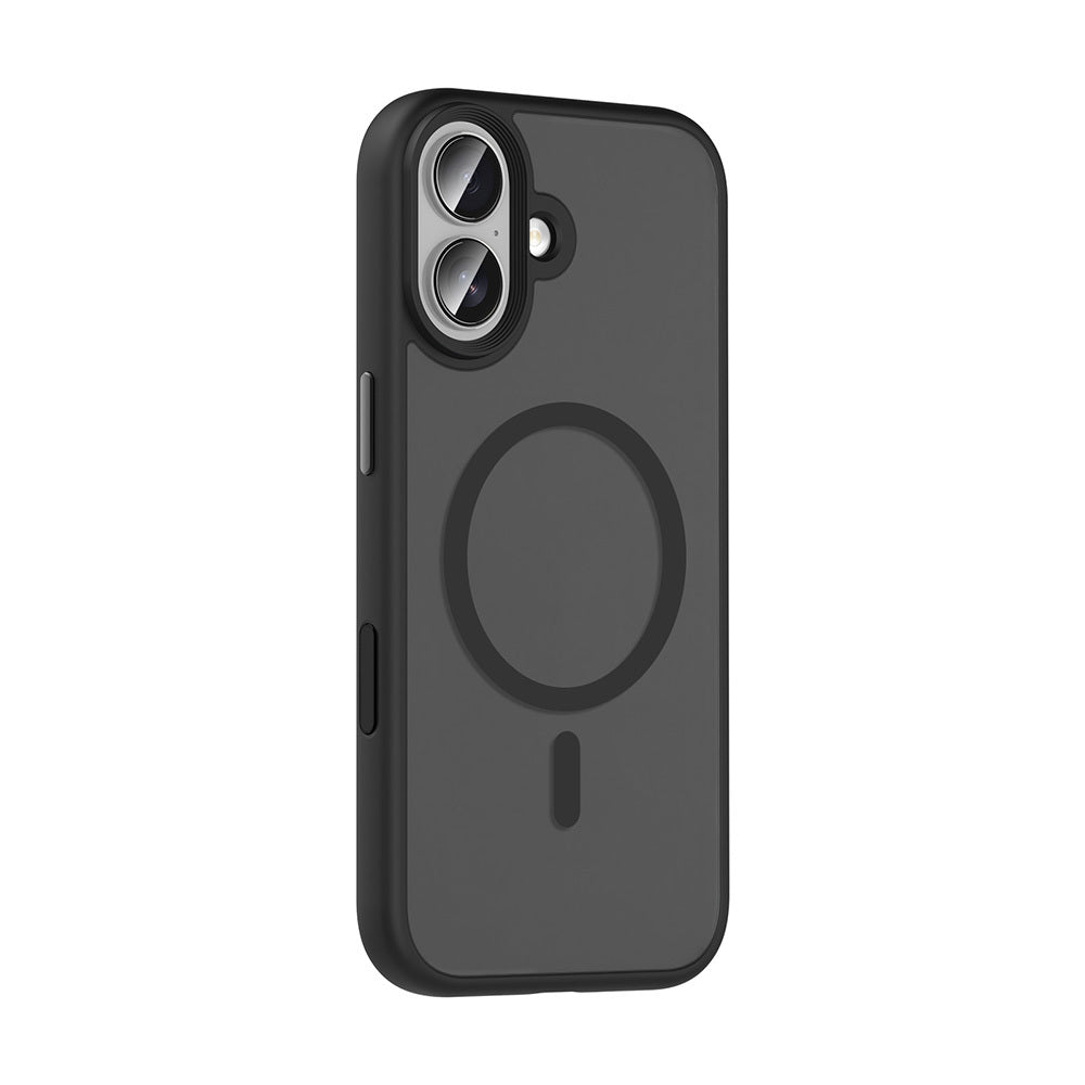 Apple iPhone 17 Kılıf Mat Arka Yüzey Wireless Şarj Özellikli Zore Flet M-safe Kapak Gri