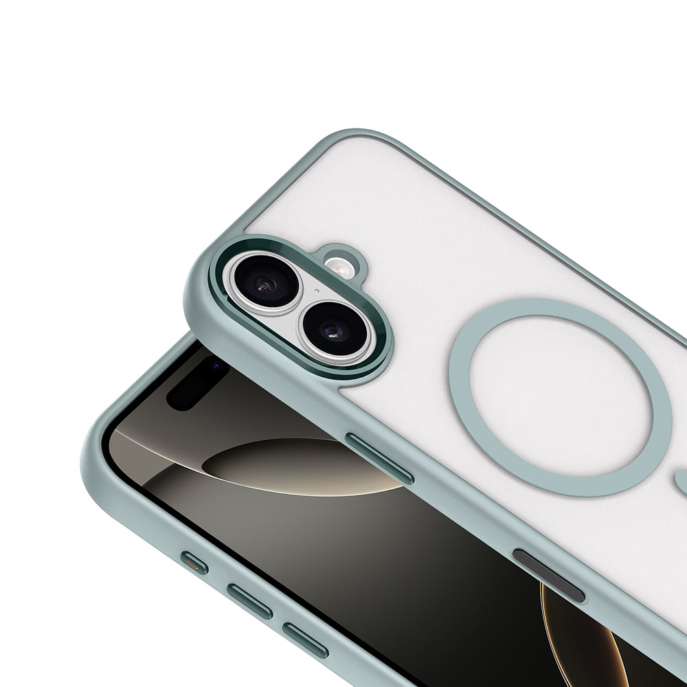 Apple iPhone 17 Kılıf Wireless Şarj Özellikli Zore Krom M-safe Silikon Kapak Siyah