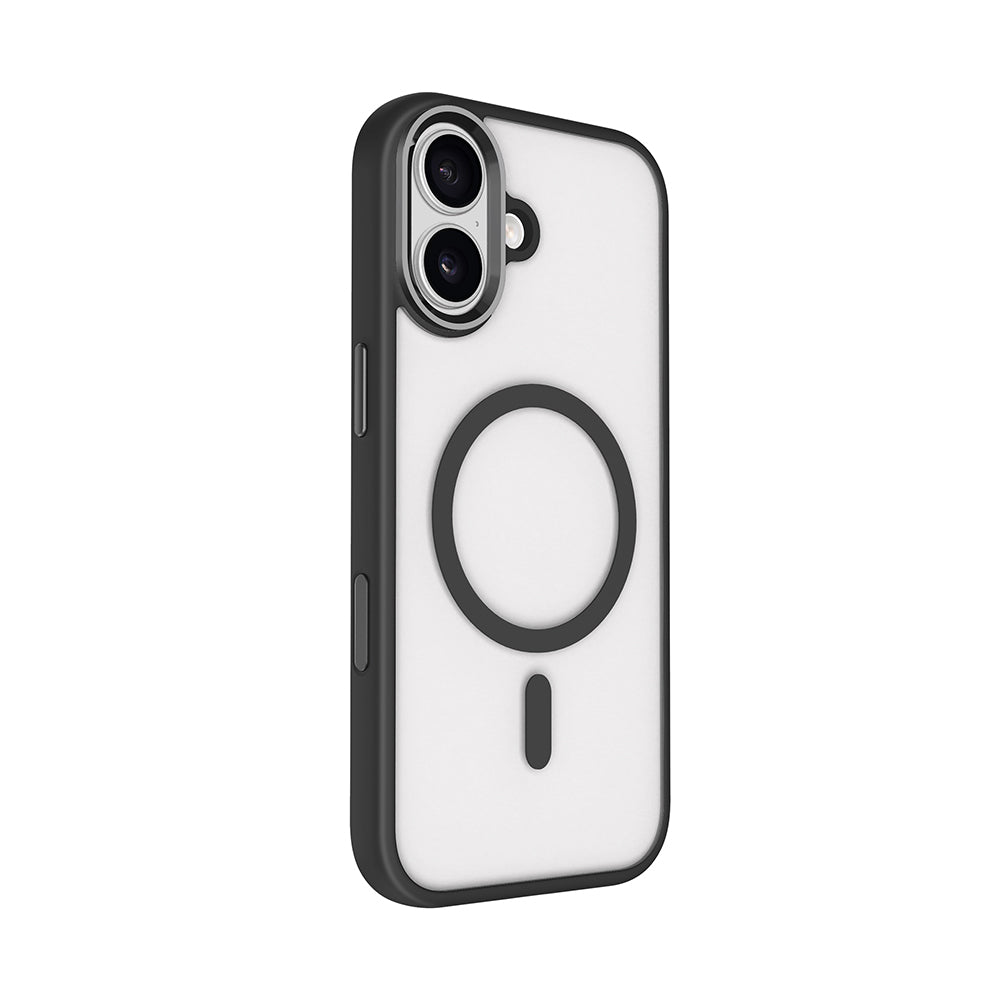 Apple iPhone 17 Kılıf Wireless Şarj Özellikli Zore Krom M-safe Silikon Kapak Lacivert