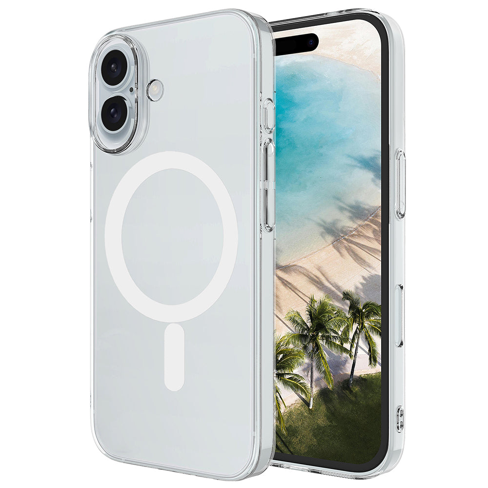 Apple iPhone 17 Kılıf Zore M-safe Şarj Özellikli Şeffaf Kamera Çerçeveli Porto Kapak