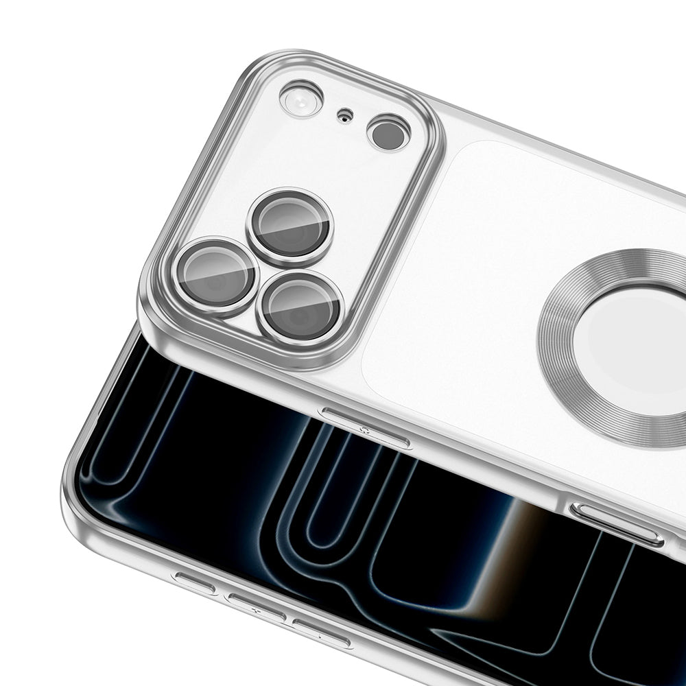 Apple iPhone 17 Pro Kılıf Kamera Korumalı Logo Gösteren Zore Omega Kapak