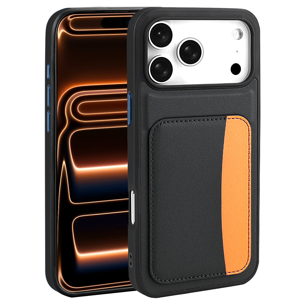 Apple iPhone 17 Pro Kılıf Kartlıklı Zore X-Kart Silikon Kapak Kahverengi