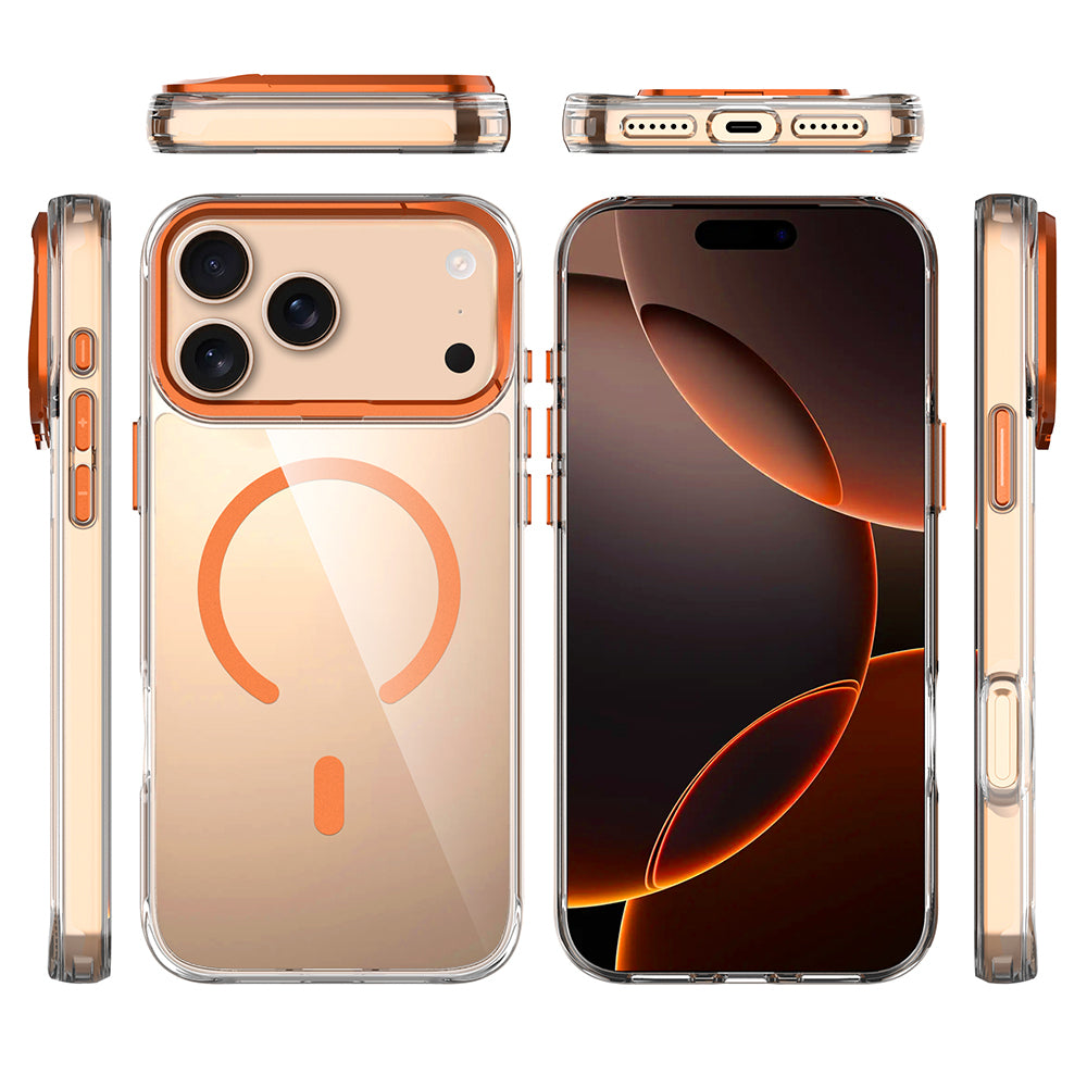 Apple iPhone 17 Pro Kılıf M-safe Şarj Özellikli Airbagli Kamera Standlı Zore Azor Kapak