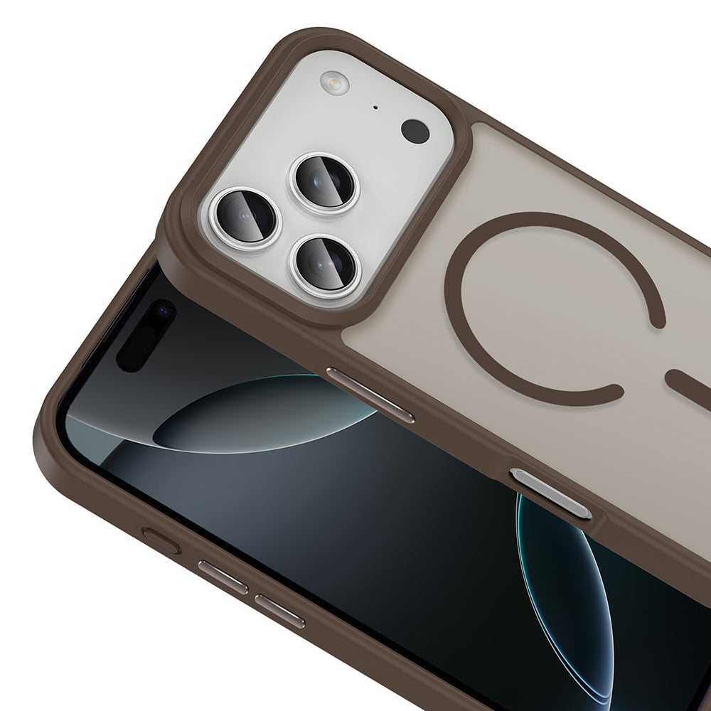 Apple iPhone 17 Pro Kılıf M-safe Şarj Özellikli Mat Arka Yüzey Zore Sio Kapak Desert Titanyum