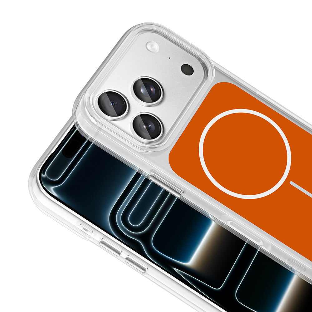 Apple iPhone 17 Pro Kılıf M-Safe Şarj Özellikli Metal Buton Tasarımlı Zore İkonik Sert Silikon Kapak Gri