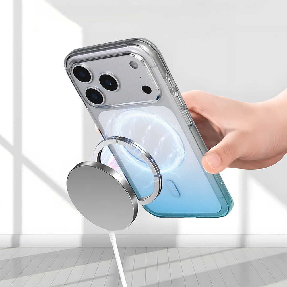 Apple iPhone 17 Pro Kılıf M-Safe Şarj Özellikli Zore Septik Silikon Kapak Pembe