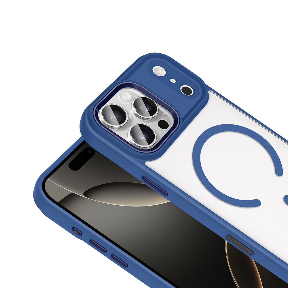 Apple iPhone 17 Pro Kılıf Wireless Şarj Özellikli Zore Krom M-safe Silikon Kapak Turuncu