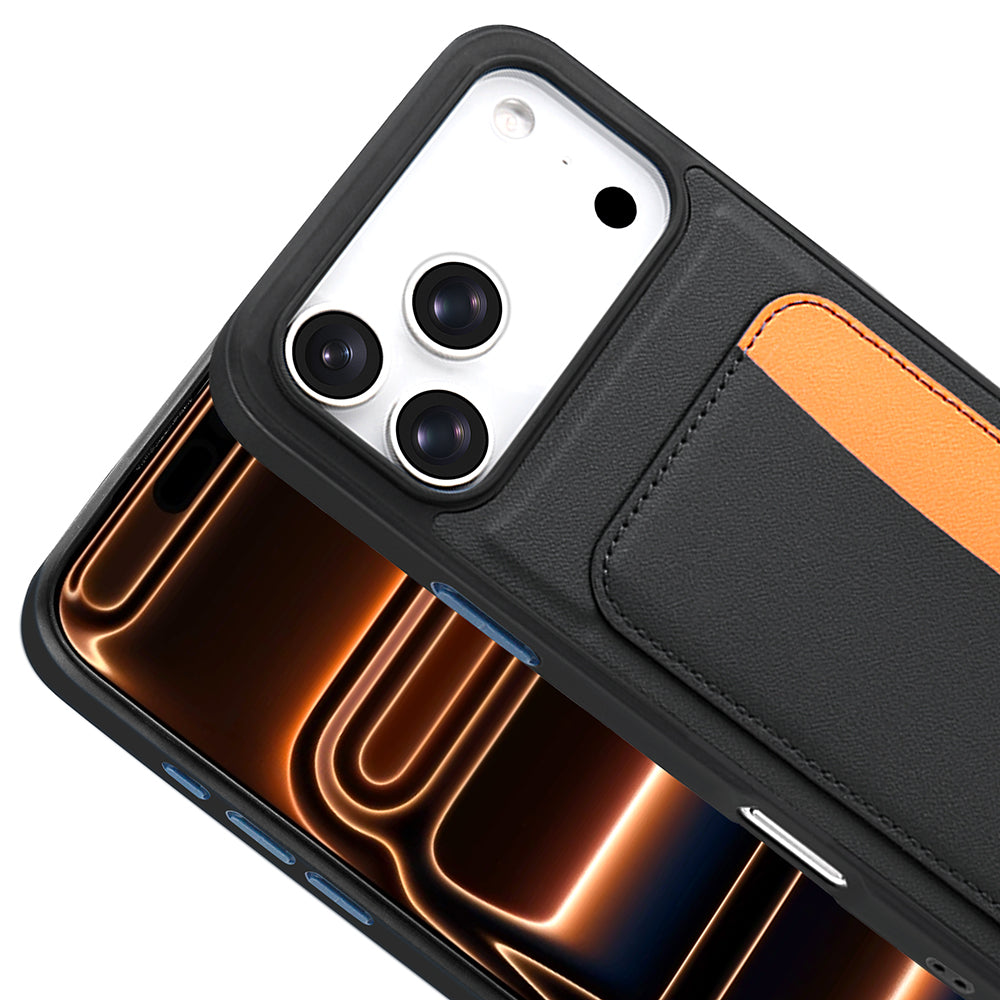 Apple iPhone 17 Pro Max Kılıf Kartlıklı Zore X-Kart Silikon Kapak Koyu Gri