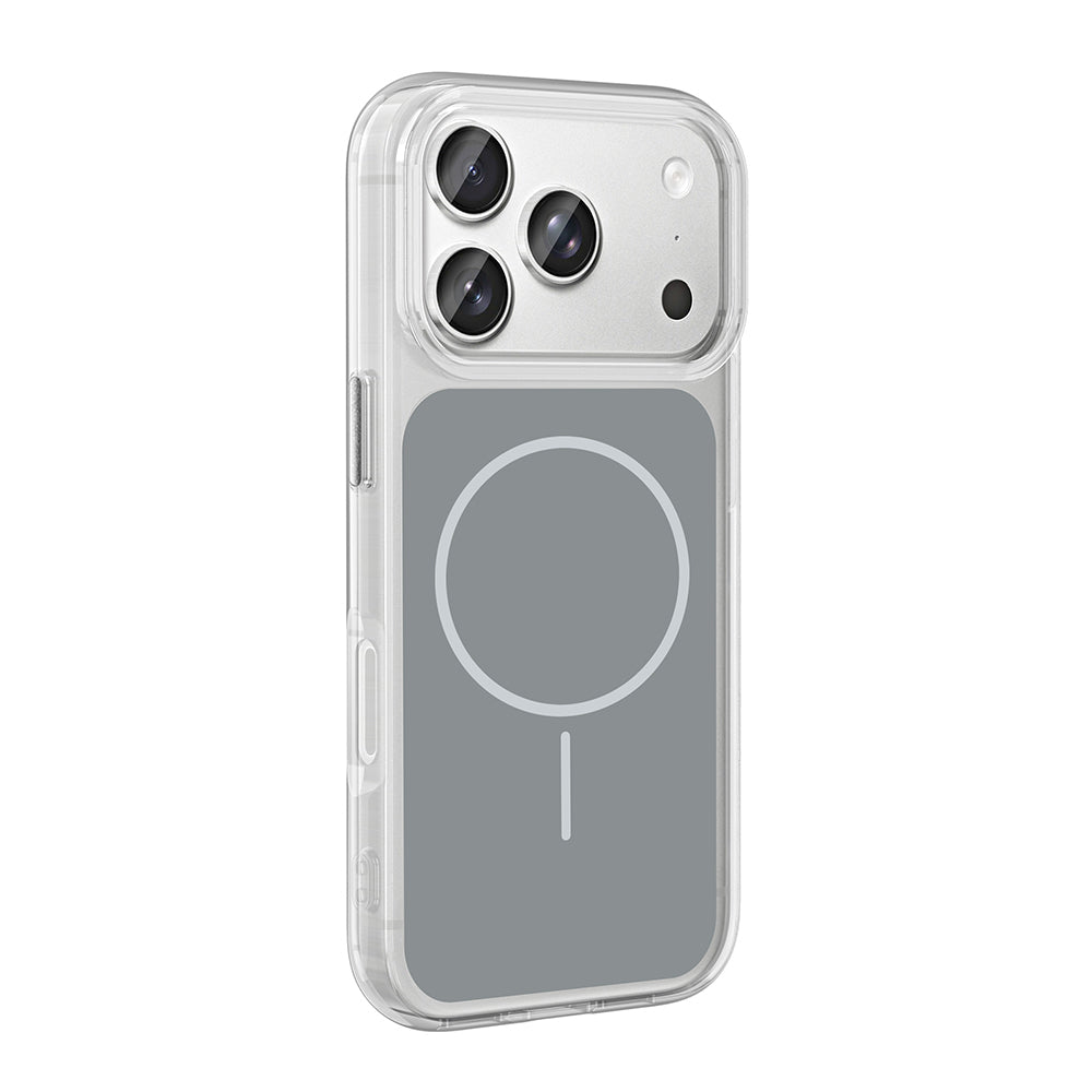 Apple iPhone 17 Pro Max Kılıf M-Safe Şarj Özellikli Metal Buton Tasarımlı Zore İkonik Sert Silikon Kapak Siyah