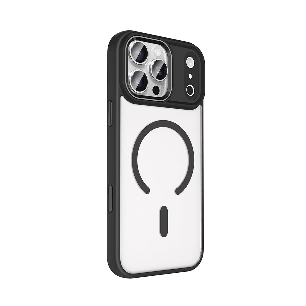 Apple iPhone 17 Pro Max Kılıf Wireless Şarj Özellikli Zore Krom M-safe Silikon Kapak Lacivert