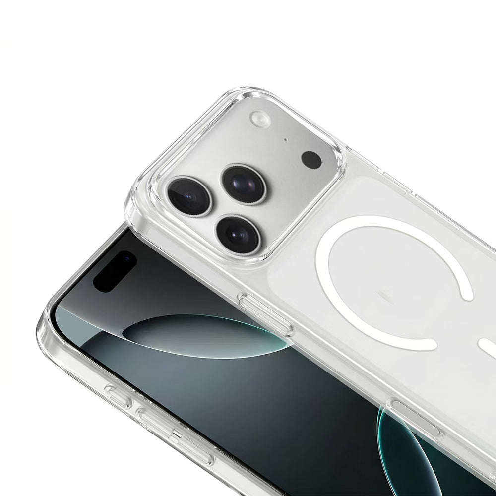 Apple iPhone 17 Pro Max M-Safe Şarj Özellikli Şeffaf Zore London Sert PC Kapak