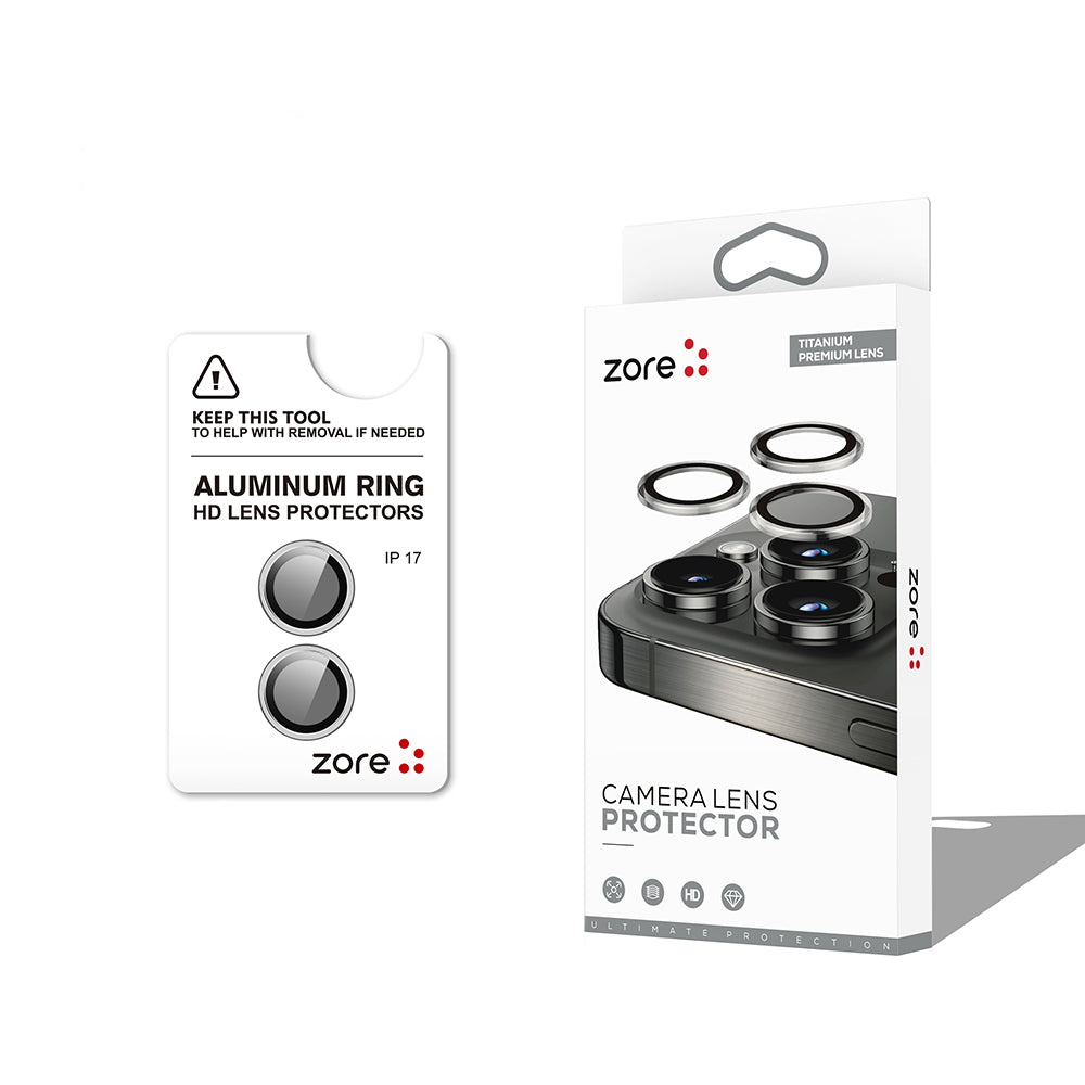 Apple iPhone 17 Zore CL-12 Premium Safir Parmak İzi Bırakmayan Anti-Reflective Kamera Lens Koruyucu Gümüş