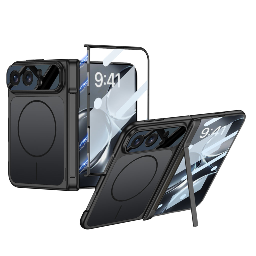 Apple iPhone Duo Kılıf M-safe Şarj Özellikli Zore Kıpta KPT-18 Dikey Standlı Kapak