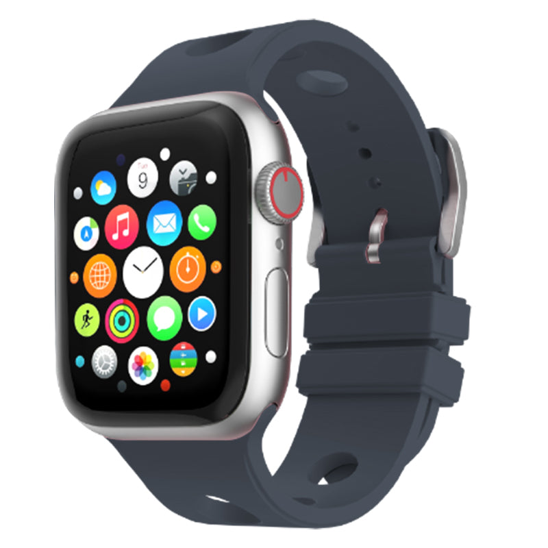 Apple Watch 7 45mm Delikli Tasarım Zore KRD-147 Silikon Kordon