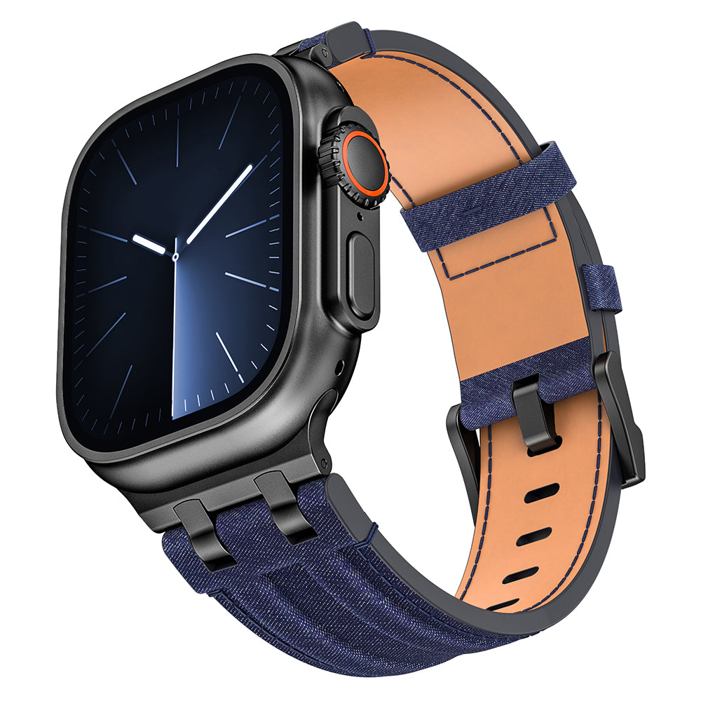 Apple Watch 7 45mm Zore KRD-153 Kot Kumaş Tasarımlı Kordon