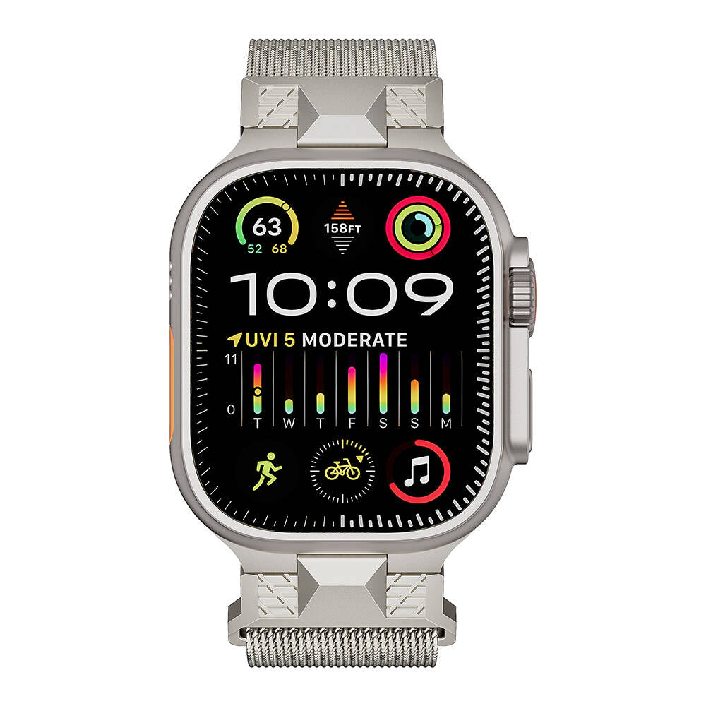 Apple Watch Ultra 49mm Zore KRD-107 Metal Hasır Kordon