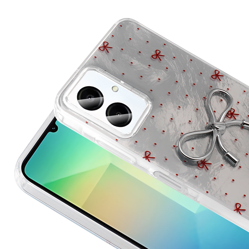 Galaxy A06 Kılıf Kamera Korumalı Figürlü Zore Ponti Silikon Kapak Açık Pembe