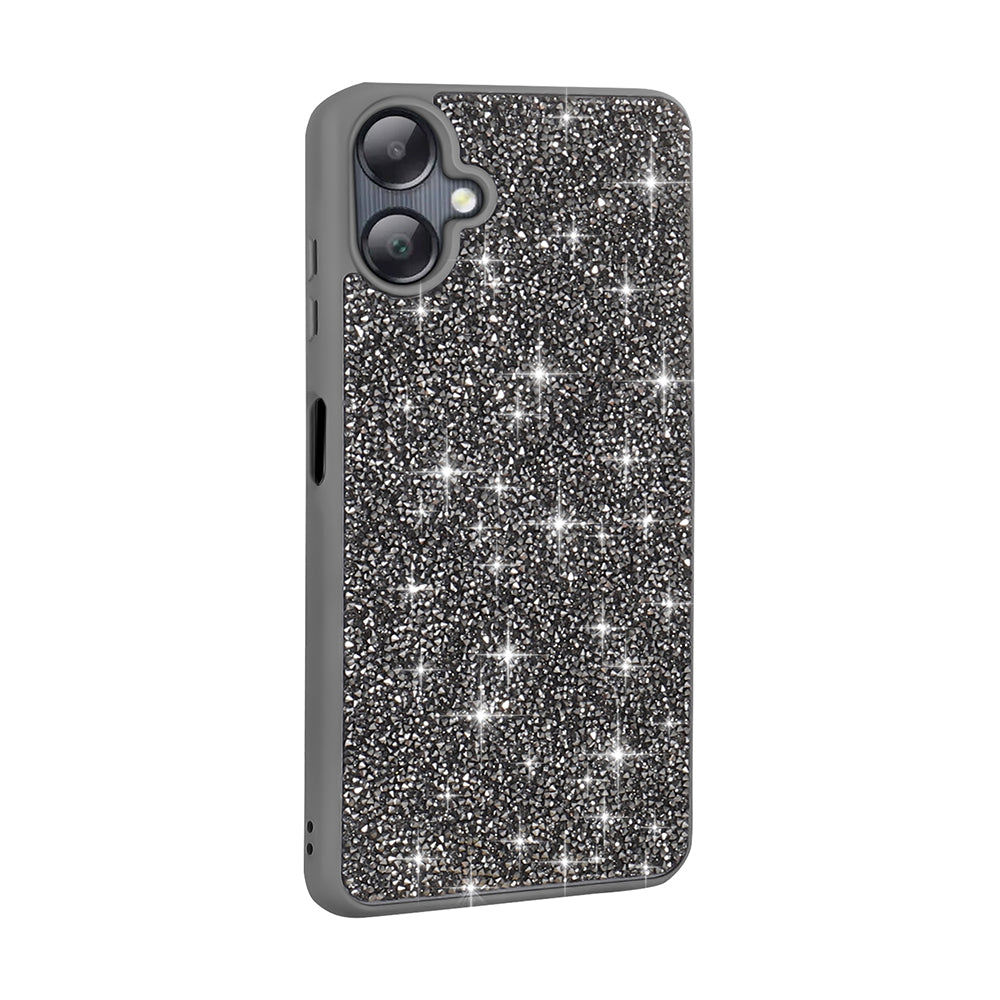 Galaxy A06 Kılıf Parlak Taşlı Tasarım Zore Pırlanta Kapak Siyah