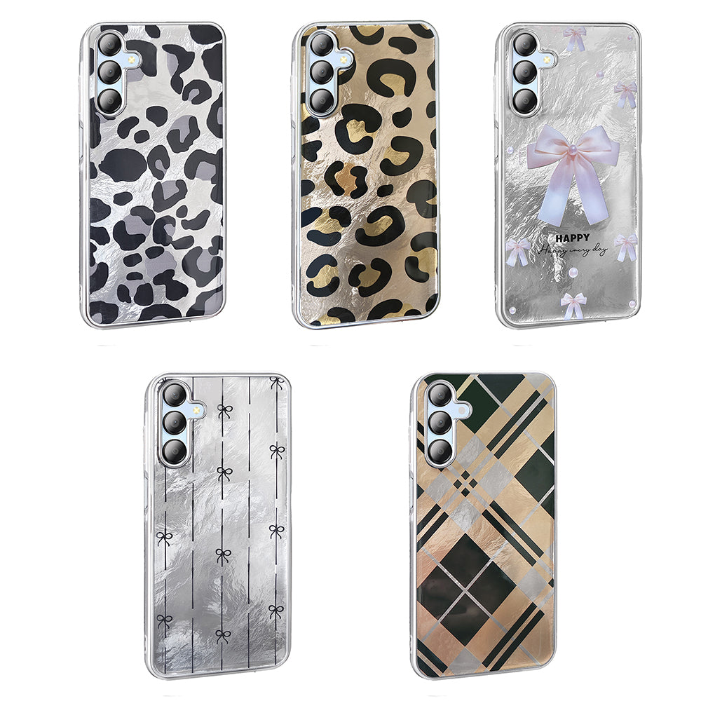 Galaxy A15 Kılıf Desenli Zore Mep Kapak Gri Leopar