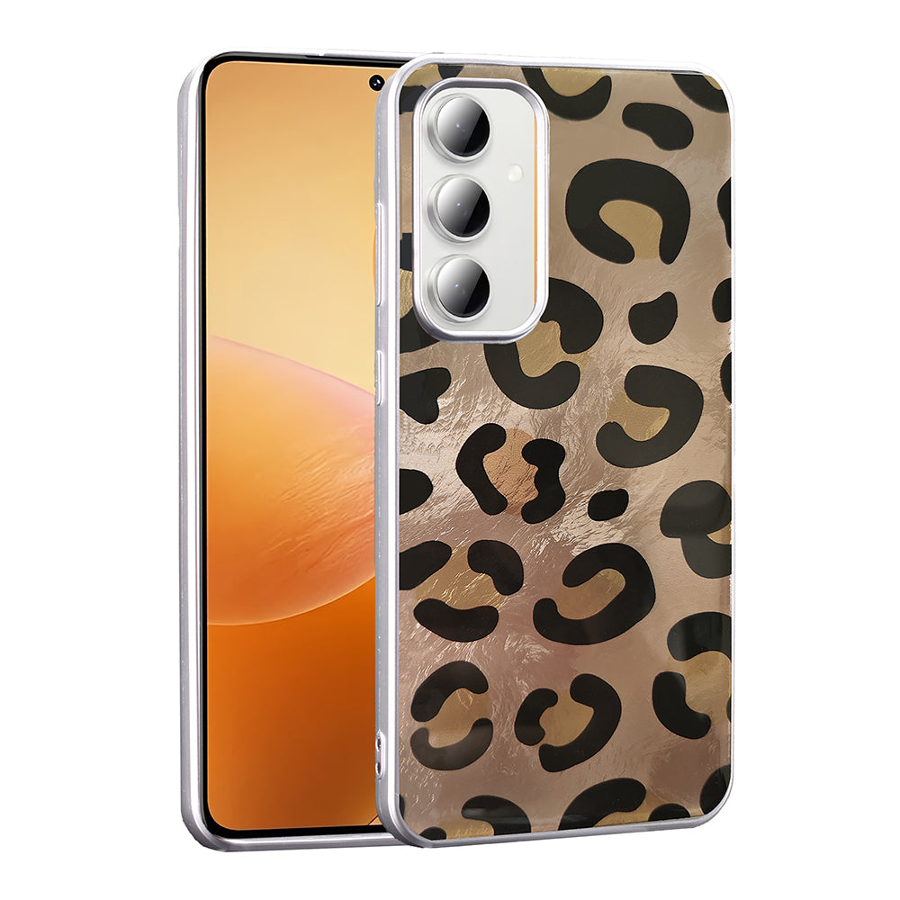 Galaxy A25 Kılıf Desenli Zore Mep Kapak Gold Leopar
