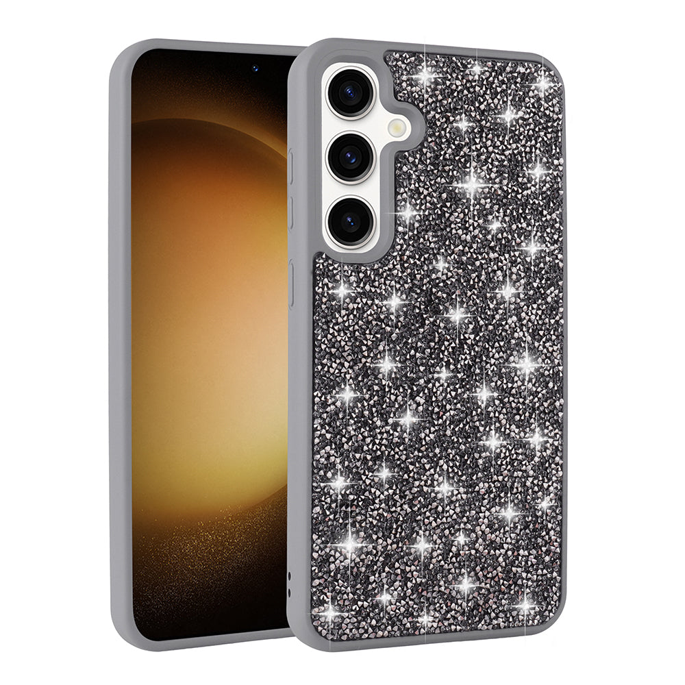 Galaxy A25 Kılıf Parlak Taşlı Tasarım Zore Pırlanta Kapak Gri