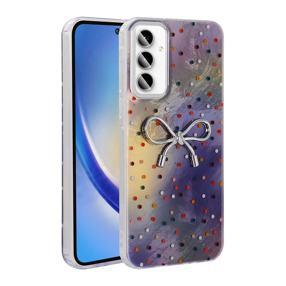 Galaxy A35 Kılıf Kamera Korumalı Figürlü Zore Ponti Silikon Kapak Lila