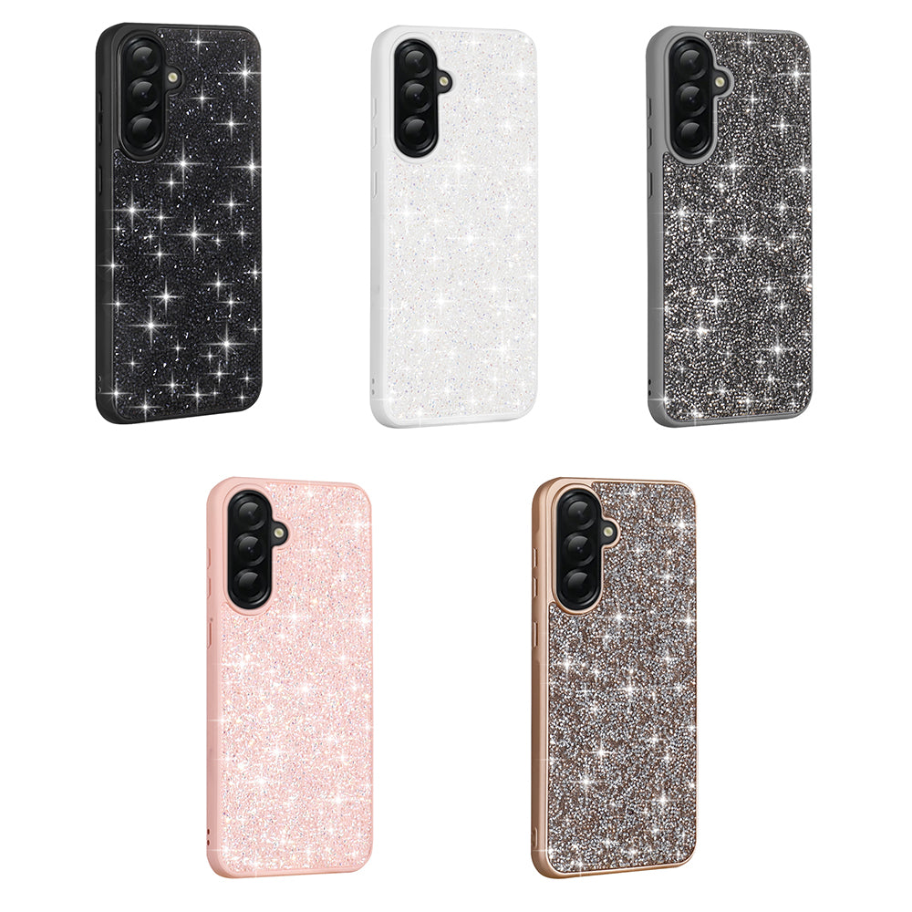 Galaxy A36 Kılıf Parlak Taşlı Tasarım Zore Pırlanta Kapak Beyaz