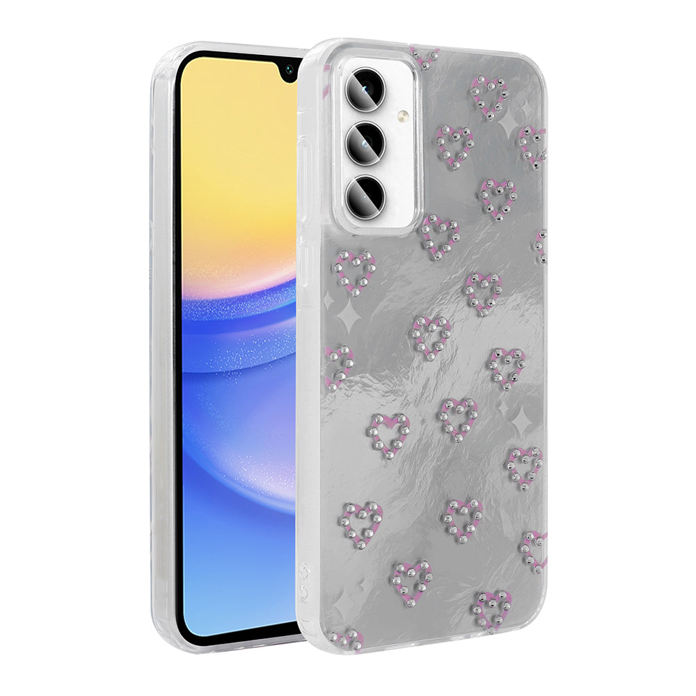 Galaxy A55 Kılıf Kamera Korumalı Figürlü Zore Ponti Silikon Kapak Açık Pembe